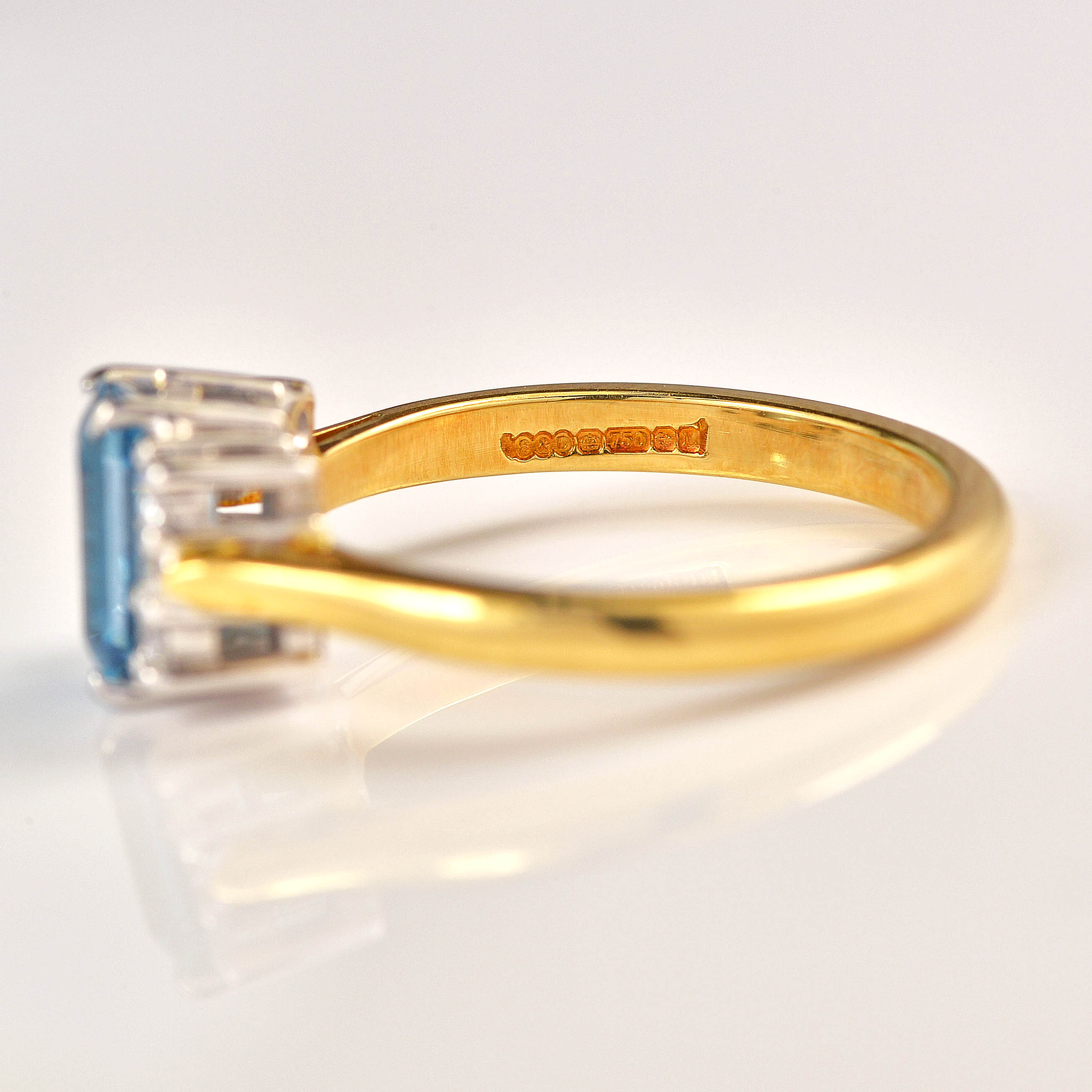 Ellibelle Jewellery Vintage 1980s Swiss Blue Topaz & Diamond Ring