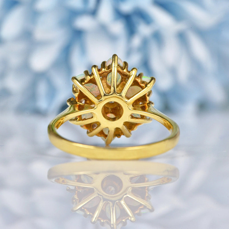 Ellibelle Jewellery Vintage 1983 Opal & Diamond 18ct Gold Cluster Ring By Cropp & Farr