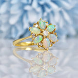 Ellibelle Jewellery Vintage 1983 Opal & Diamond 18ct Gold Cluster Ring By Cropp & Farr
