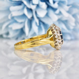 Ellibelle Jewellery Vintage 1984 Sapphire & Diamond 18ct Gold Cluster Ring