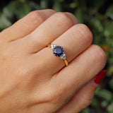 Ellibelle Jewellery Vintage 1984 Sapphire & Diamond 18ct Gold Ring