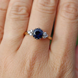 Ellibelle Jewellery Vintage 1984 Sapphire & Diamond 18ct Gold Ring