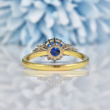 Ellibelle Jewellery Vintage 1984 Sapphire & Diamond 18ct Gold Ring