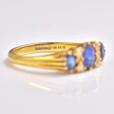 Ellibelle Jewellery Vintage 1985 Sapphire & Diamond 18ct Gold Ring