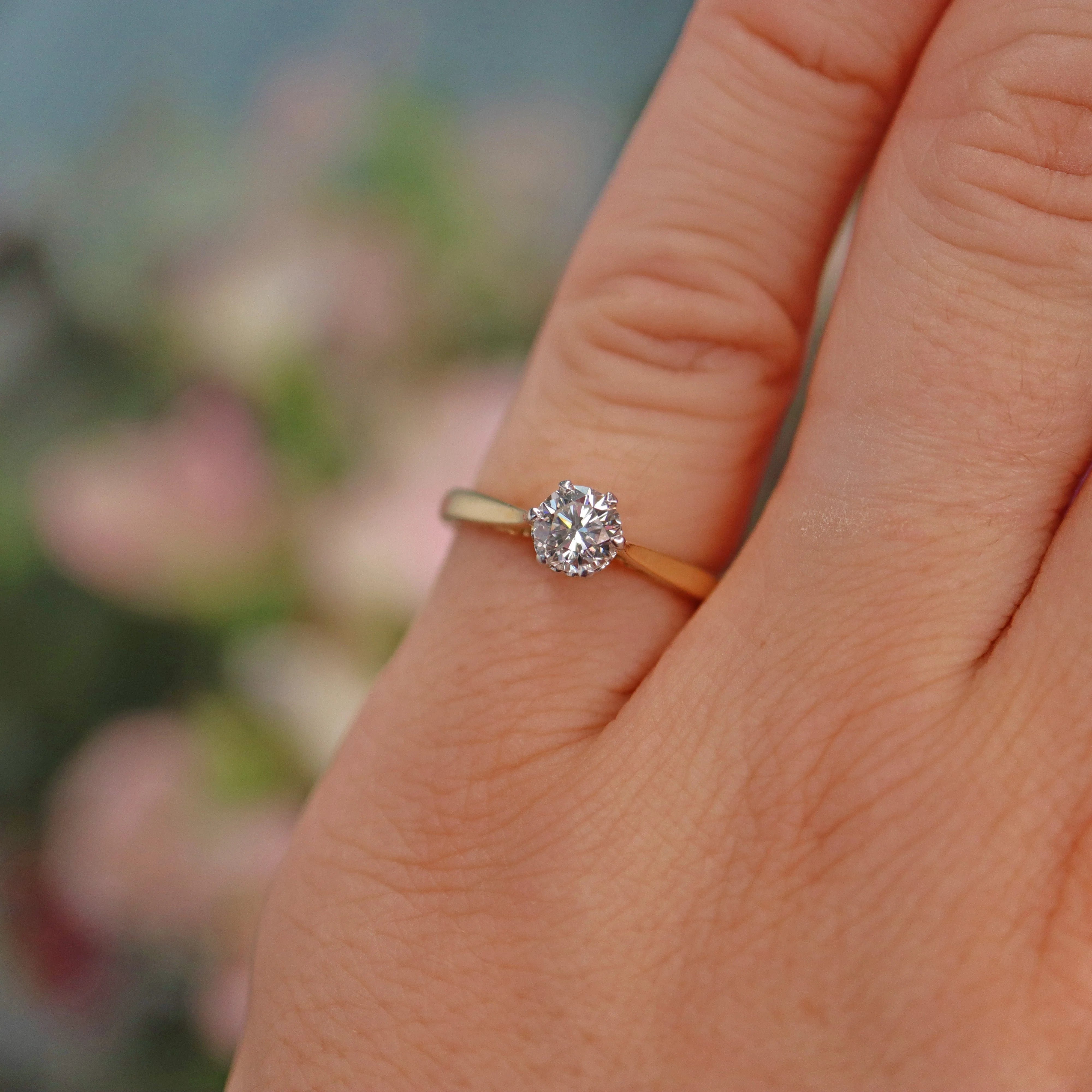 Ellibelle Jewellery Vintage 1986 Diamond Solitaire Engagement Ring (0.50ct)