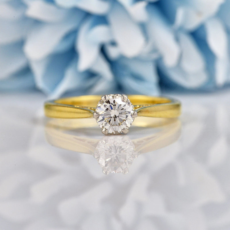 Ellibelle Jewellery Vintage 1986 Diamond Solitaire Engagement Ring (0.50ct)