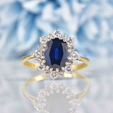 Ellibelle Jewellery Vintage 1986 Sapphire & Diamond 18ct Gold Cluster Ring