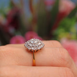Ellibelle Jewellery Vintage 1988 Diamond 18ct Gold Cluster Dress Ring