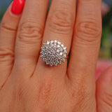 Ellibelle Jewellery Vintage 1988 Diamond 18ct Gold Cluster Dress Ring
