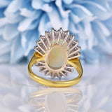Ellibelle Jewellery Vintage 1988 Natural Opal & Diamond Cluster Ring