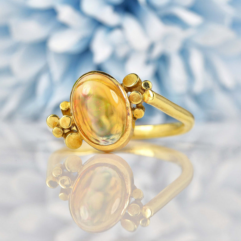 Ellibelle Jewellery Vintage 1988 Water Opal 18ct Gold Ring