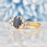 Ellibelle Jewellery Vintage 1989 Sapphire & Diamond 18ct Gold Seven Stone Ring