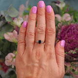Ellibelle Jewellery Vintage 1989 Sapphire & Diamond Three Stone Engagement Ring