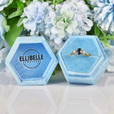 Ellibelle Jewellery Vintage 1989 Sapphire & Diamond Three Stone Engagement Ring