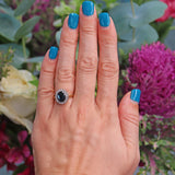 Ellibelle Jewellery Vintage 1990 Sapphire & Diamond 18ct Gold Cluster Ring (1.60ct)