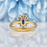 Ellibelle Jewellery Vintage 1990s Blue Sapphire & Diamond Cluster Ring