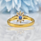 Ellibelle Jewellery Vintage 1990s Sapphire & Diamond Oval Cluster Ring