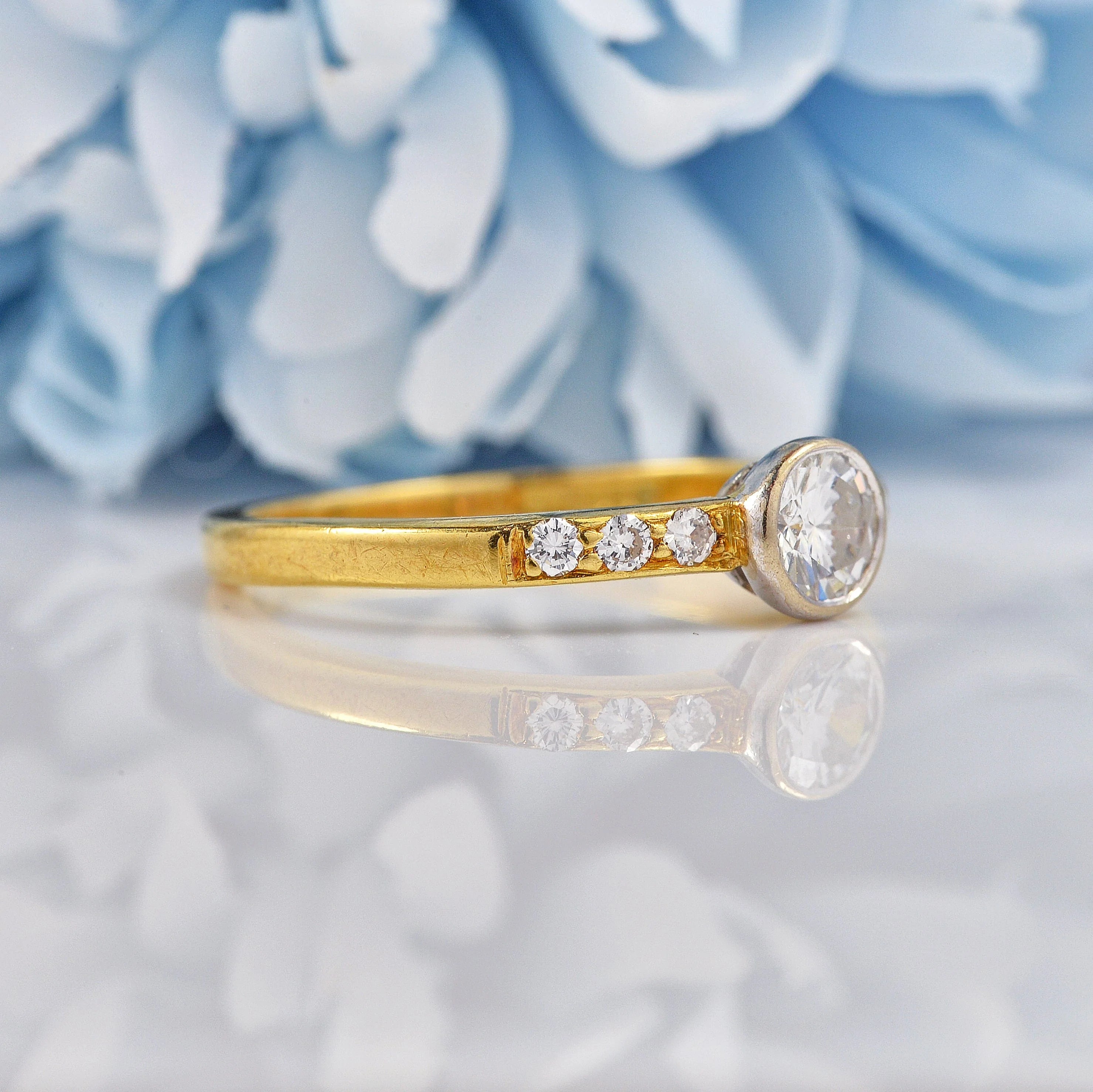Ellibelle Jewellery Vintage 1993 Diamond 18ct Gold Solitaire Engagement Ring (0.36cts)