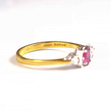 Ellibelle Jewellery Vintage 1993 Ruby & Diamond 18ct Gold Ring