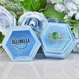 Ellibelle Jewellery Vintage 1994 Emerald & Diamond 18ct Gold Cluster Engagement Ring