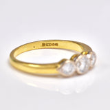 Ellibelle Jewellery Vintage 1996 Diamond Gold Three Stone Engagement Ring (0.50cts)