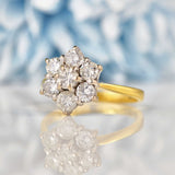 Ellibelle Jewellery Vintage 1998 1 Carat Diamond Daisy Cluster Ring