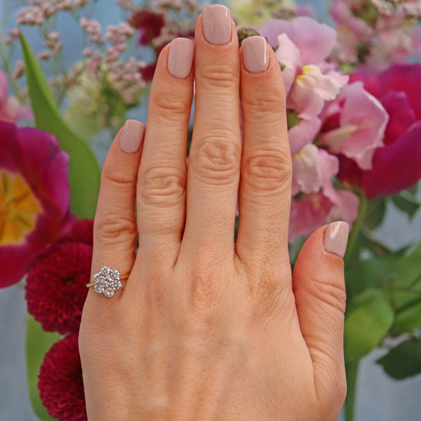 Ellibelle Jewellery Vintage 1998 1 Carat Diamond Daisy Cluster Ring