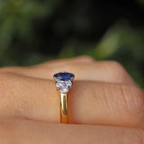 Ellibelle Jewellery Vintage 1998 Sapphire & Diamond 18ct Gold Bezel Ring