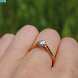 Ellibelle Jewellery VINTAGE 9CT GOLD 0.25CT DIAMOND SOLITAIRE ENGAGEMENT RING