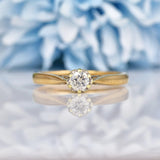 Ellibelle Jewellery VINTAGE 9CT GOLD 0.25CT DIAMOND SOLITAIRE ENGAGEMENT RING