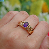 Ellibelle Jewellery VINTAGE 9CT GOLD AMETHYST SOLITAIRE KNOT RING