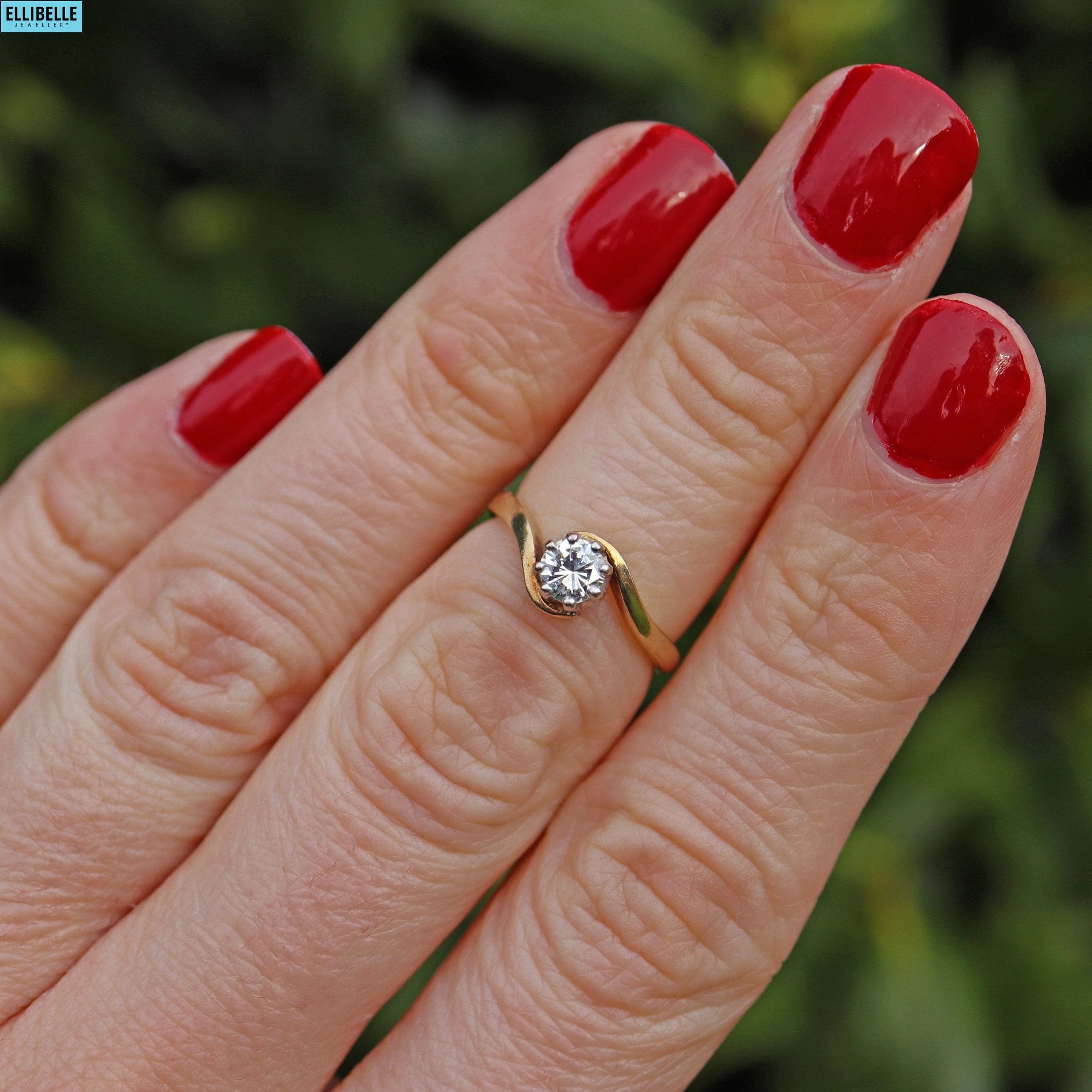 Vintage 9ct Gold Diamond Solitaire Engagement Ring - 1989