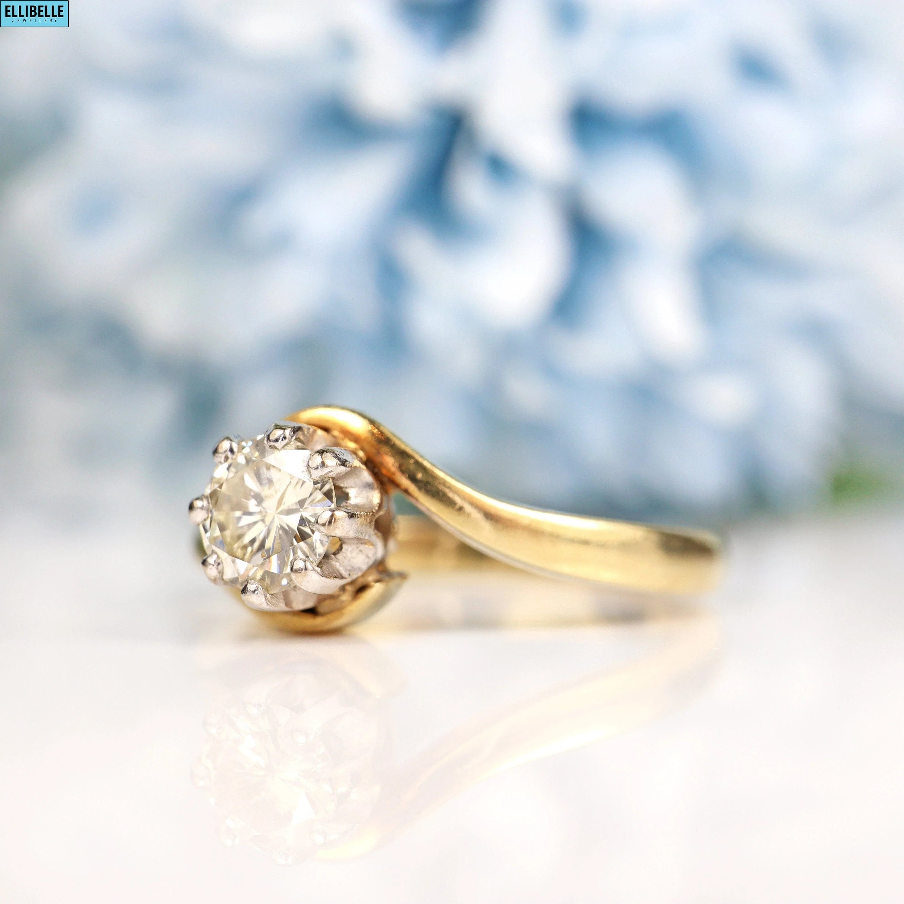 Vintage 9ct Gold Diamond Solitaire Engagement Ring - 1989