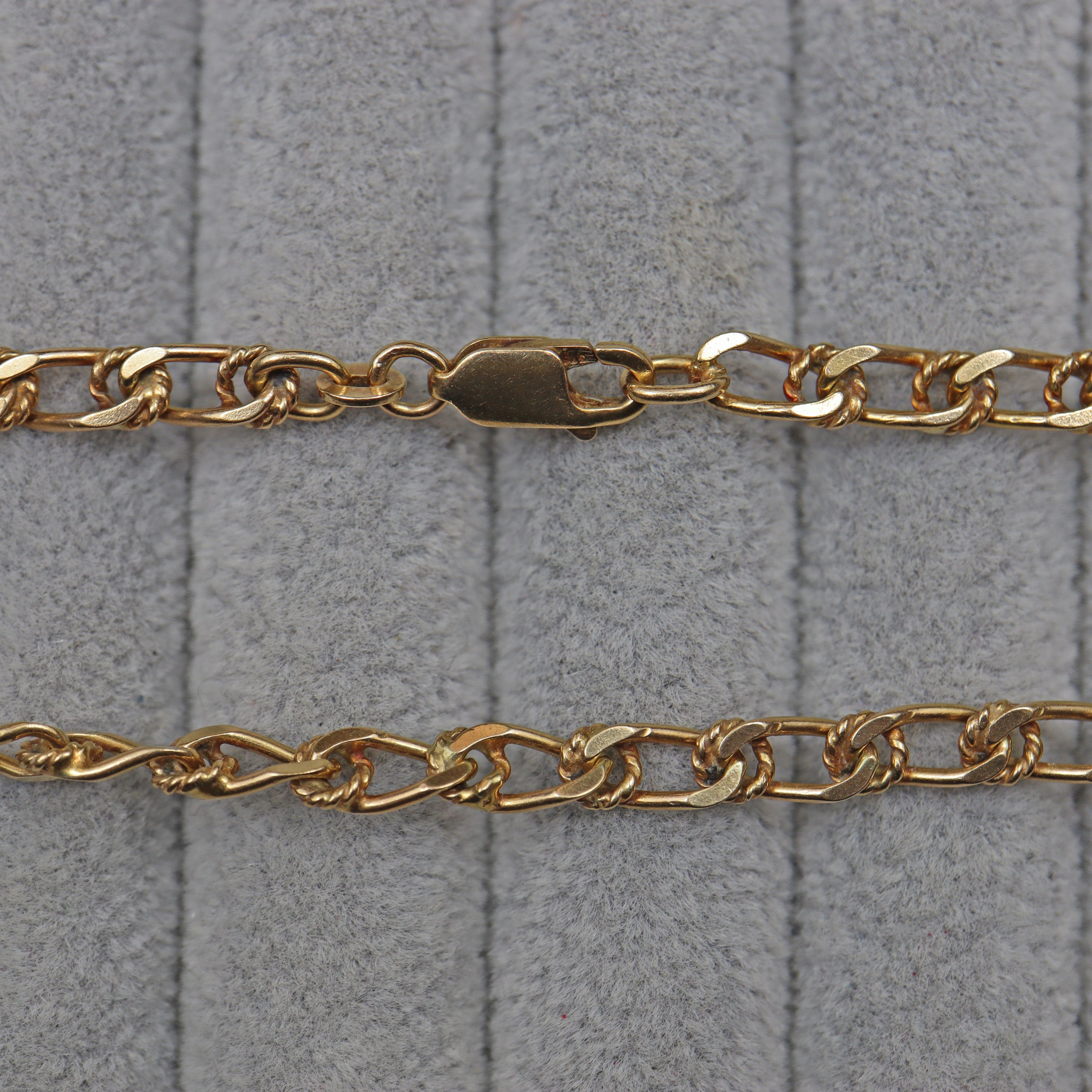Ellibelle Jewellery VINTAGE 9CT GOLD FANCY CURB LINK NECK CHAIN (24")