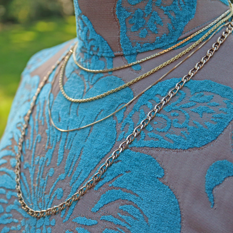 Ellibelle Jewellery VINTAGE 9CT GOLD FANCY CURB LINK NECK CHAIN (24")