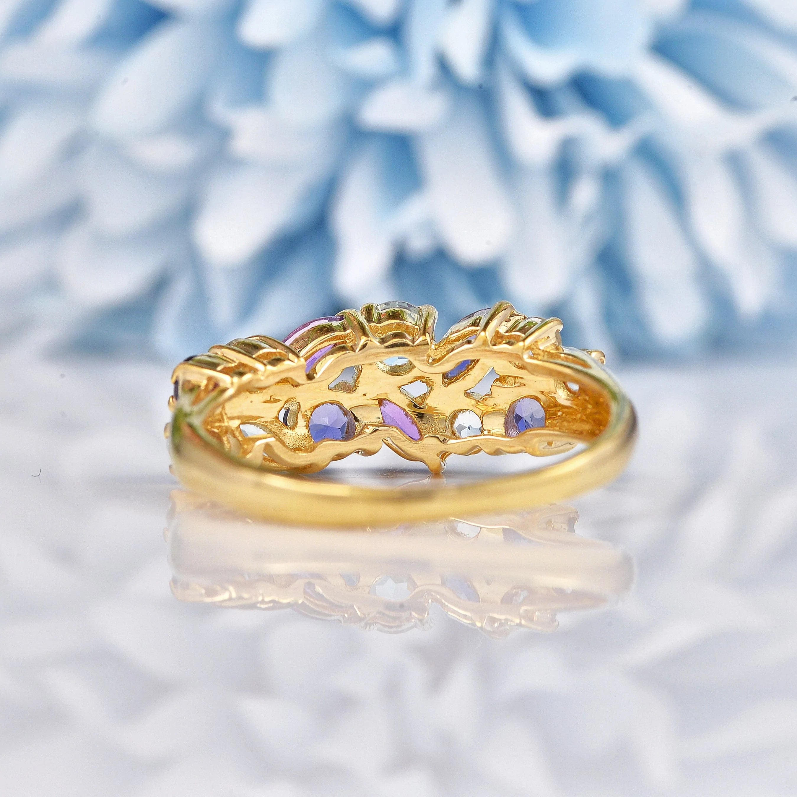 Ellibelle Jewellery Vintage 9ct Gold Multi Gem Set Ring