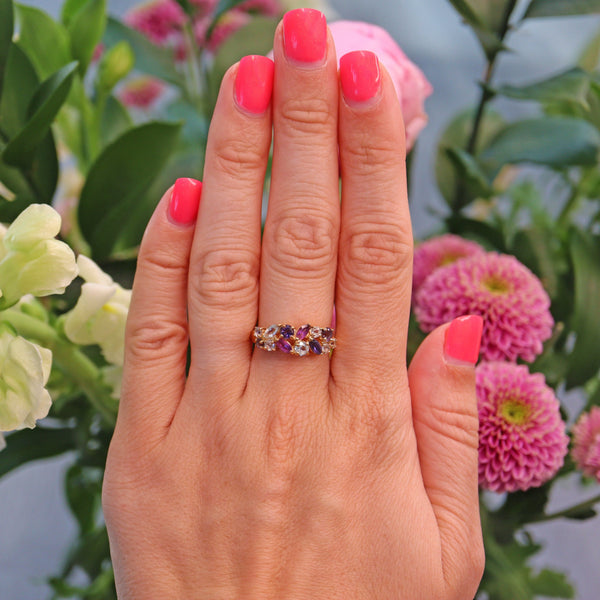 Ellibelle Jewellery Vintage 9ct Gold Multi Gem Set Ring