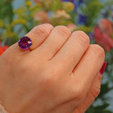 Ellibelle Jewellery Vintage Amethyst 18ct Yellow Gold Solitaire Ring