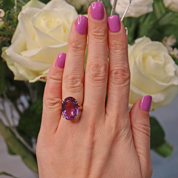 Ellibelle Jewellery VINTAGE AMETHYST 9CT GOLD DRESS RING
