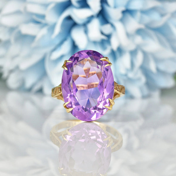 Ellibelle Jewellery VINTAGE AMETHYST 9CT GOLD DRESS RING