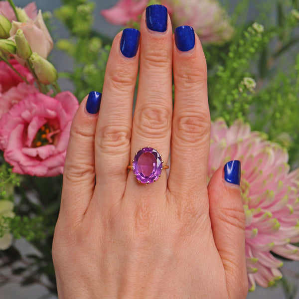 Ellibelle Jewellery Vintage Amethyst Cocktail Ring (10.00ct)
