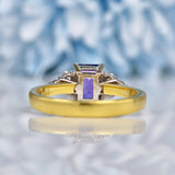 Ellibelle Jewellery Vintage Amethyst & Diamond 18ct Yellow Gold Ring