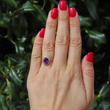 Vintage Amethyst & Diamond 9ct Gold Halo Ring