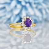 Ellibelle Jewellery Vintage Amethyst & Diamond Cluster Ring