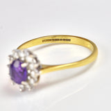 Ellibelle Jewellery Vintage Amethyst & Diamond Cluster Ring