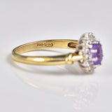 Ellibelle Jewellery Vintage Amethyst & Diamond Gold Cluster Ring