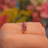 Ellibelle Jewellery Vintage Amethyst & Ruby 9ct Gold Cluster Ring