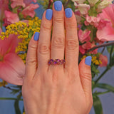 Ellibelle Jewellery Vintage Amethyst & Ruby 9ct Gold Cluster Ring