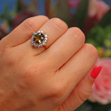 Ellibelle Jewellery Vintage Andalusite & Diamond 18ct Gold Cluster Ring