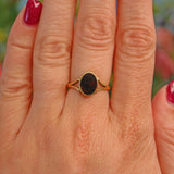 Ellibelle Jewellery Vintage Bloodstone 18ct Gold Oval Signet Ring